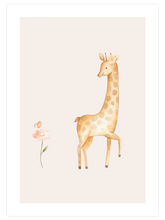 Zürafa Ve Çiçek - Art Print